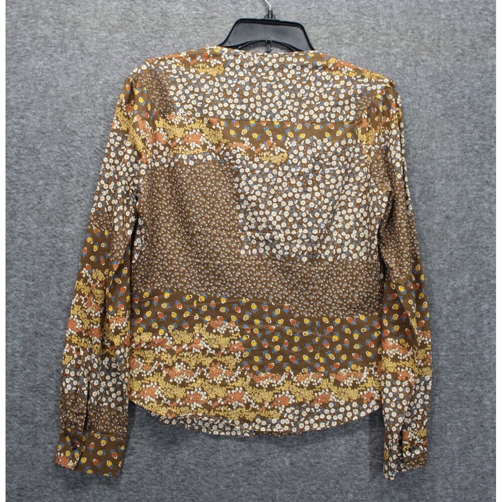 Weekend Max Mara Medium Blouse Button Floral Brow… - image 2